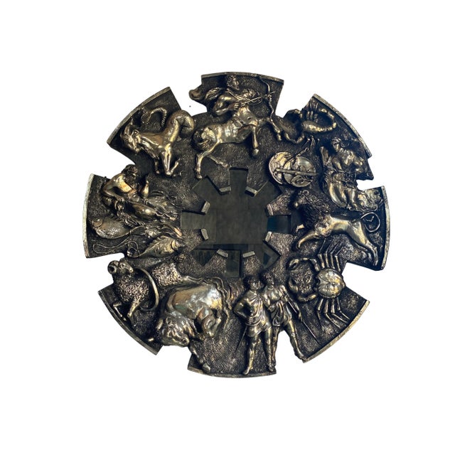 Huge Vintage Mid-Century Brutalist Zodiac Mirror by Finesse Originals For Sale - Image 11 of 11