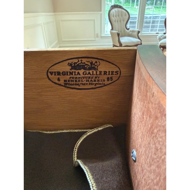 Beautiful vintage Henkel Harris Federal/Hepplewhite style mahogany serpentine sideboard with inlay (specifically matching...