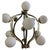 Stilnovo 1950s Mid--Century Modern Brass and White Glass 12 Lights Chandelier by Stilnovo For Sale - Image 4 of 14
