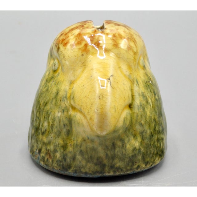 Ceramic Antique Americana Eagle Smash Money Bank Folk Art For Sale - Image 7 of 10