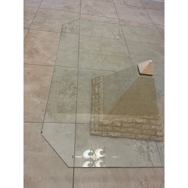 Amazing Vintage Postmodern Travertine Pyramid Coffee Table For Sale In Phoenix - Image 6 of 12