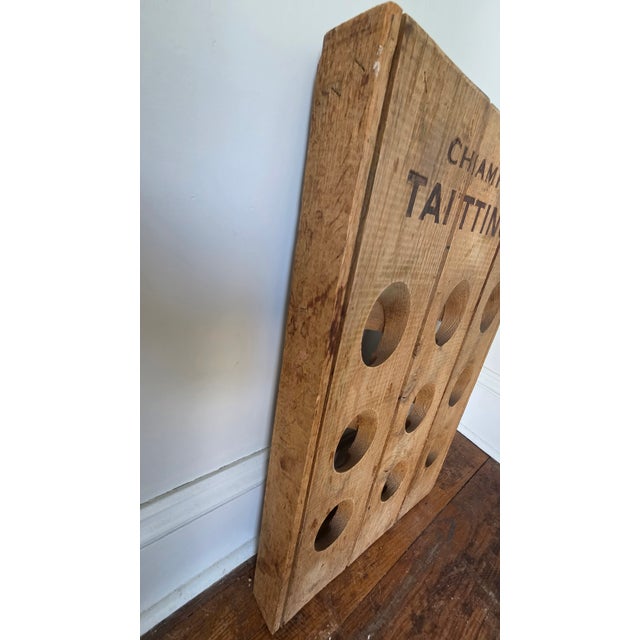Vintage Wooden Champagne Riddling Rack With Taittinger Lettering For Sale - Image 11 of 15