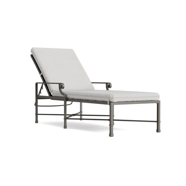 Brown Jordan Venetian Adjustable Chaise Lounge, Mica frame with Fusion Dove fabric For Sale - Image 12 of 12
