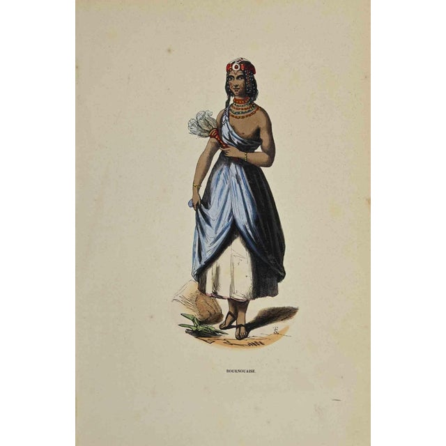 Bournouaise is a hand colored lithographs made by Auguste Wahlen in 1844. Good conditions. The artwork belongs to the...