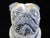 Blue Pug Dog With Blue Harness Studio Pottery Sculpture Statue Signed Kaj For Sale - Image 8 of 15