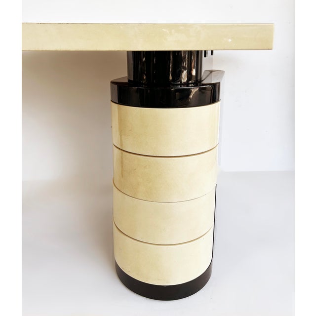 Black Vintage Aldo Tura Post-Modern Lacquered Parchment Desk, Italy For Sale - Image 8 of 10