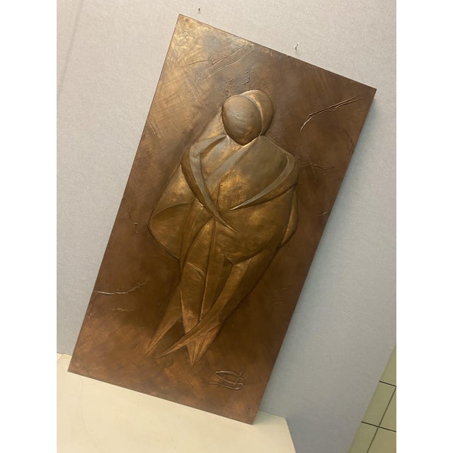 Wall Decoration in Metal & Copper with Abstract Familyscene, 1970s For Sale - Image 5 of 13
