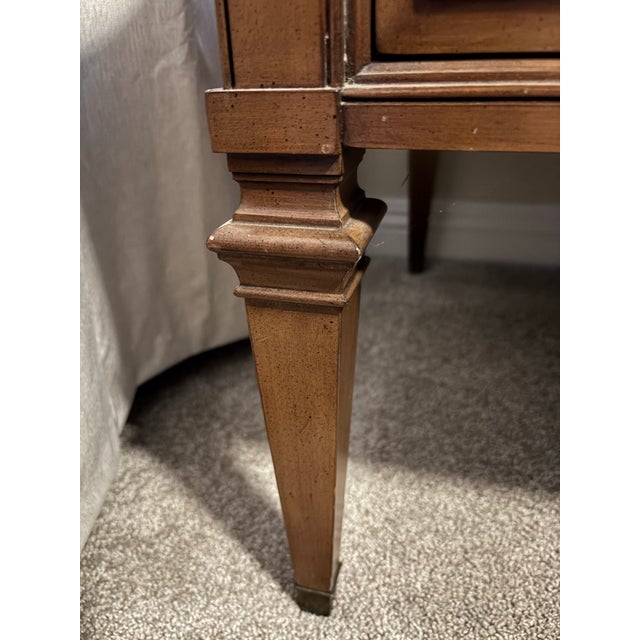 Hekman Furniture Pair Vintage Travertine Top Hekman End Tables/Nightstands For Sale - Image 4 of 7