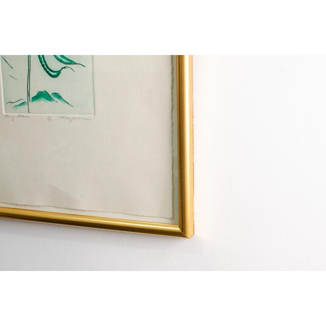 Mid-Century Modern 1982 Vintage Original Etching Titled "String Beans" Signed by Japanese Artist Mayumi Oda For Sale - Image 3 of 8