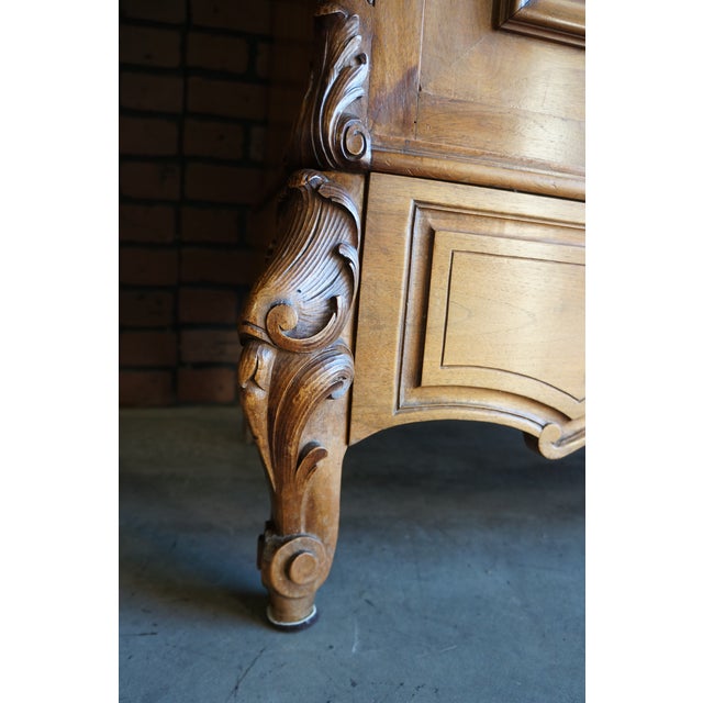 Antique French Rococo Single Mirrored Door Armoire For Sale - Image 6 of 10