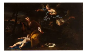 Unknown, Agar and the Angel, Oil Painting, Late 17th Century