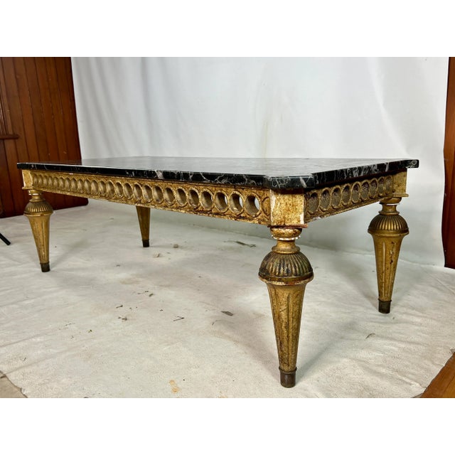 Vintage Hollywood Regency Marble Top Gold Coffee Table Chairish