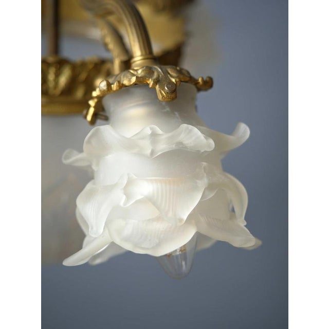 2000 - 2009 Antique Art Nouveau Chandelier in Bronze For Sale - Image 5 of 10