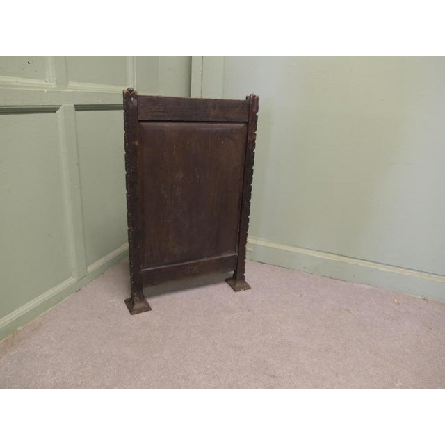Gothic Carved Oak Fire Screen For Sale - Image 3 of 8