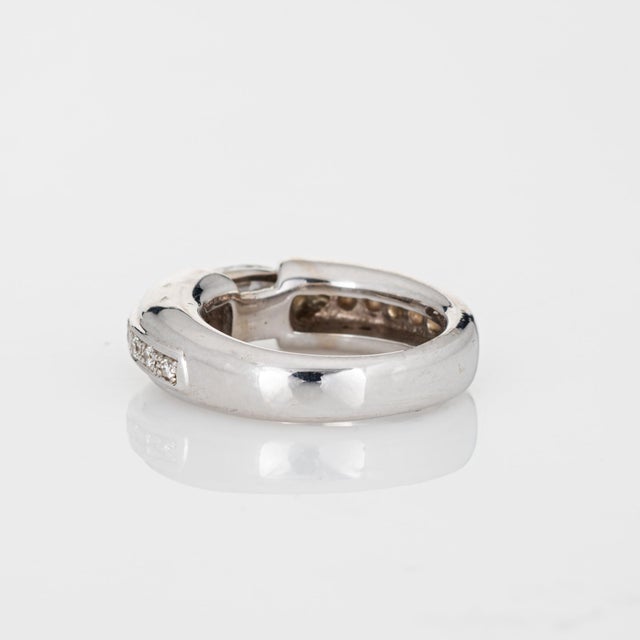 Early 21st Century 1.10ct Marquise Diamond Band East West Setting Sz 5.5 Ring 18k White Gold For Sale - Image 5 of 6