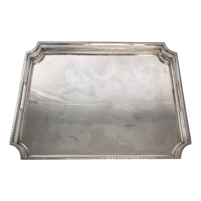 Italien Silver Rectangular Tray For Sale