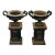 Antique Cast Iron Neo Classical Urns on Plinths a Pair For Sale