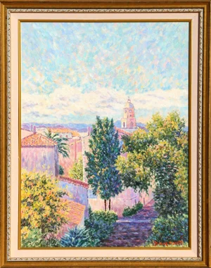 Diane Monet, "Late Day in St. Tropez", Impressionist Oil Painting