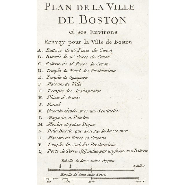 Realism 1756 Bellin Map "Plan De La Ville De Boston" For Sale - Image 3 of 4