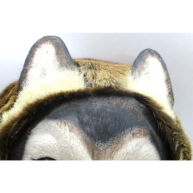Vintage 1958 Lonnie H. Temple Alaskan Husky Sculpture Hand Made and Painted Signed and dated on reverse. Measures 9" high,...