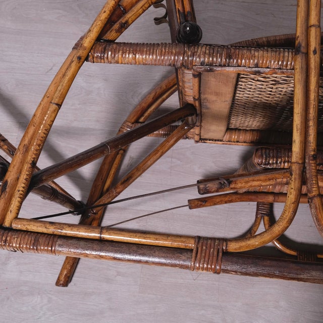 Italian Rattan Chaise Lounger, 1920s For Sale - Image 16 of 18