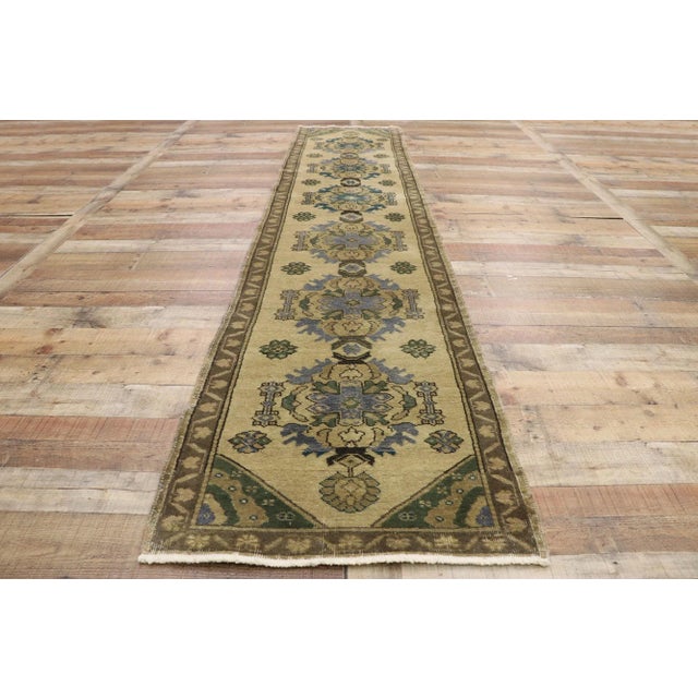 Textile Vintage Turkish Oushak Runner - 02'05 X 11'04 For Sale - Image 7 of 10
