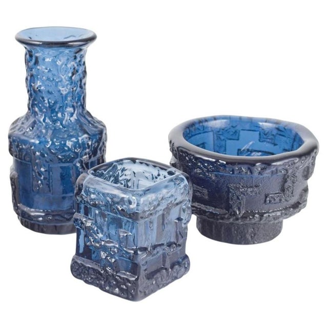 1970s Ice Glass Vases by Göte Augustsson for Ruda Glasbruk, 1970s, Set of 3 For Sale - Image 5 of 5