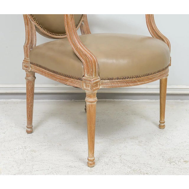 Pair of Vintage Cerused Oak Armchairs in the Neoclassic Manner For Sale In New York - Image 6 of 10