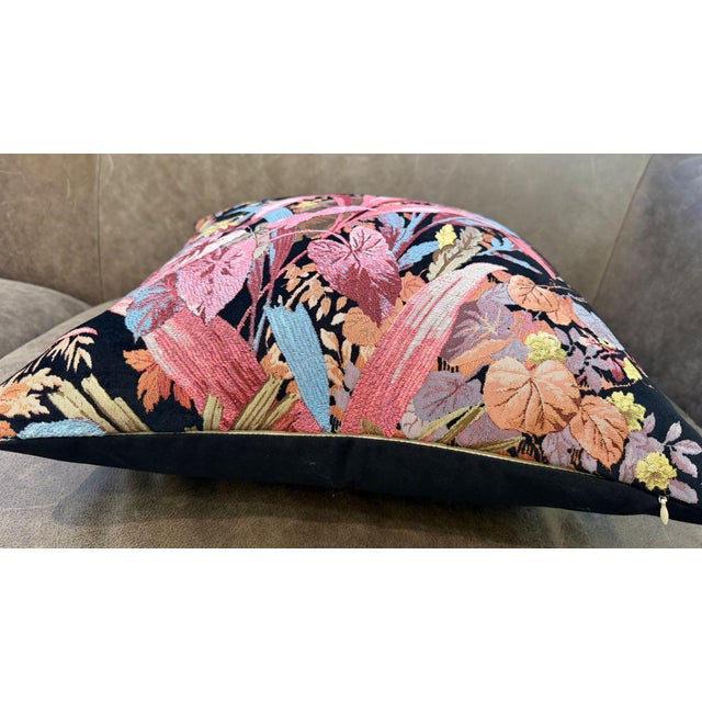 Moody Floral Woven Pillow Cover For Sale - Image 9 of 14