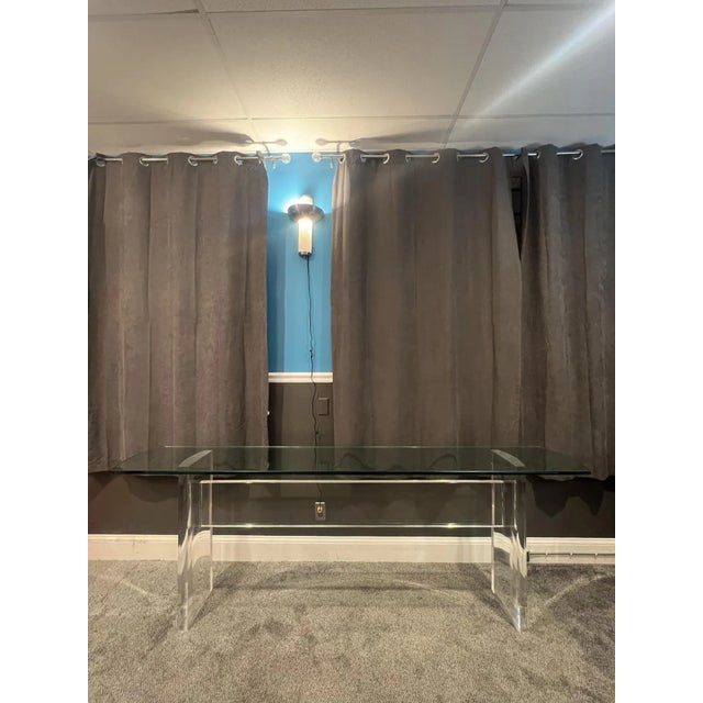 1980s 1980s Monumental Modernist Lucite Console For Sale - Image 5 of 13