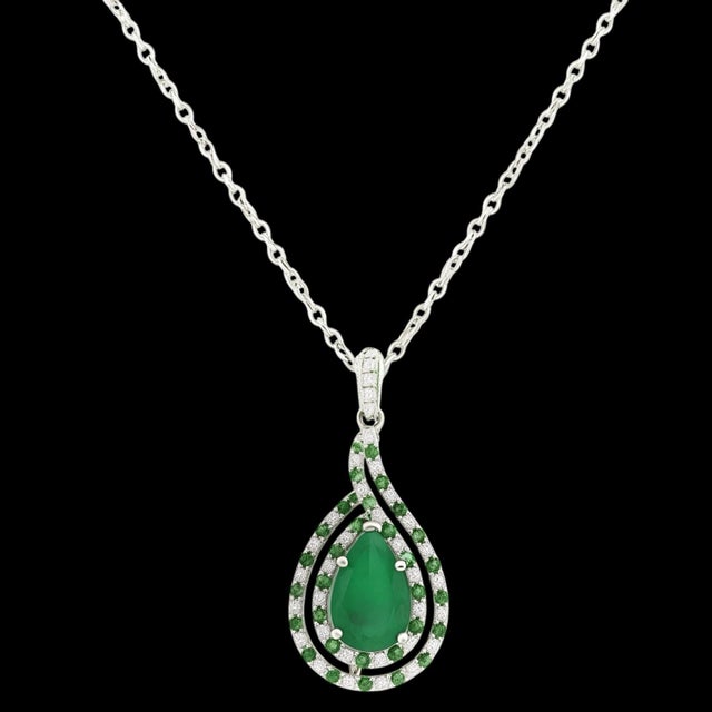 Natural Emerald Diamond Necklace 18" 14k Gold 5.6 TCW Certified For Sale - Image 9 of 13