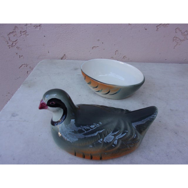 C.1950 Majolica Partridge Tureen For Sale - Image 4 of 9