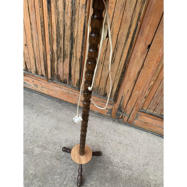 1950s Mid-Century Floor Lamp with Coral Shade, 1950s For Sale - Image 5 of 9