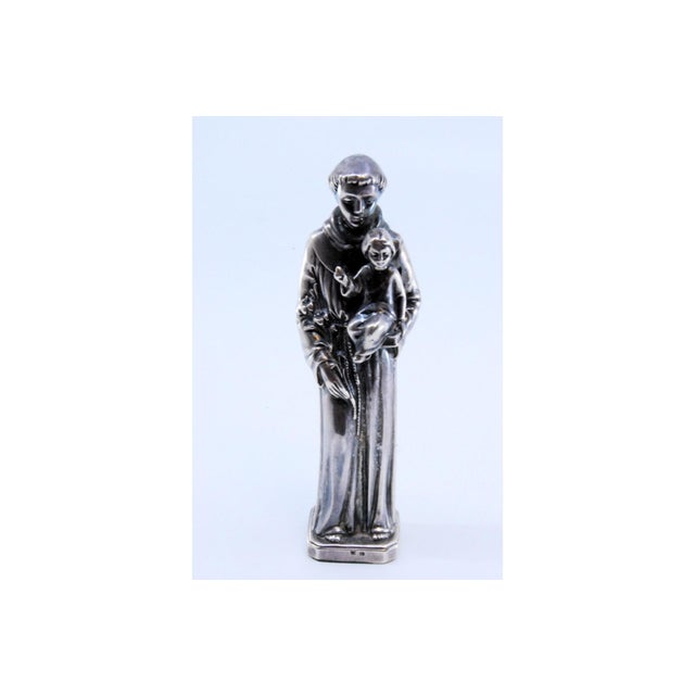 Silver Silver Statuette of Saint Anthony For Sale - Image 8 of 10