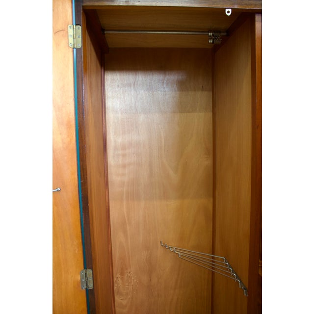 Vintage Art Deco Burr Dark Walnut Compactum Wardrobe, 1950s For Sale - Image 11 of 12