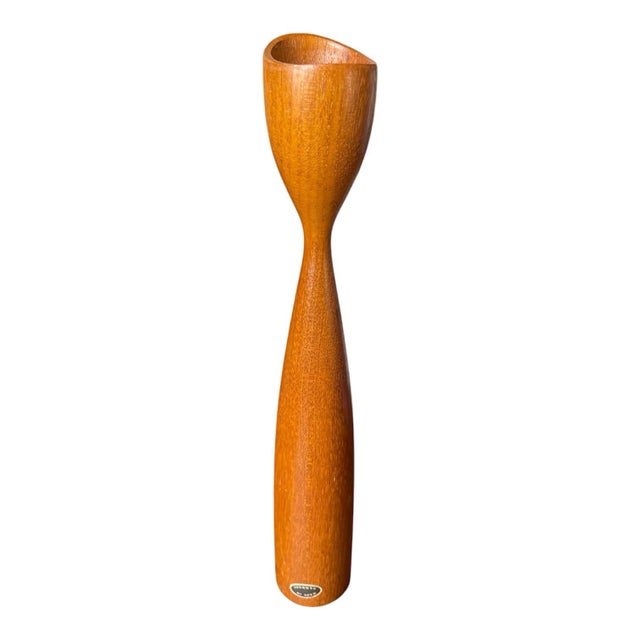 Mid-Century Modern Vintage Danish Modern Sculptural Teak Candle Holders – Set of 3 For Sale - Image 3 of 6