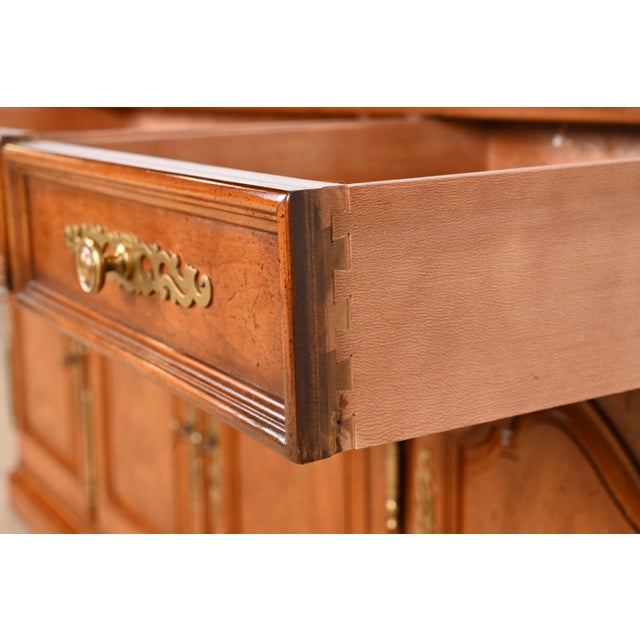 1970s Henredon French Provincial Carved Walnut Sideboard or Bar Cabinet For Sale - Image 5 of 13