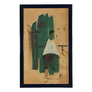 Nino Caffè, Italian Abstract Composition, 1960s, Mixed Media on Paper For Sale