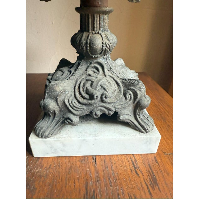 1950s 1950s Hollywood Regency Pedestal Centerpiece Bowl, Smoky Glass Ashtray on Marble Base For Sale - Image 5 of 9