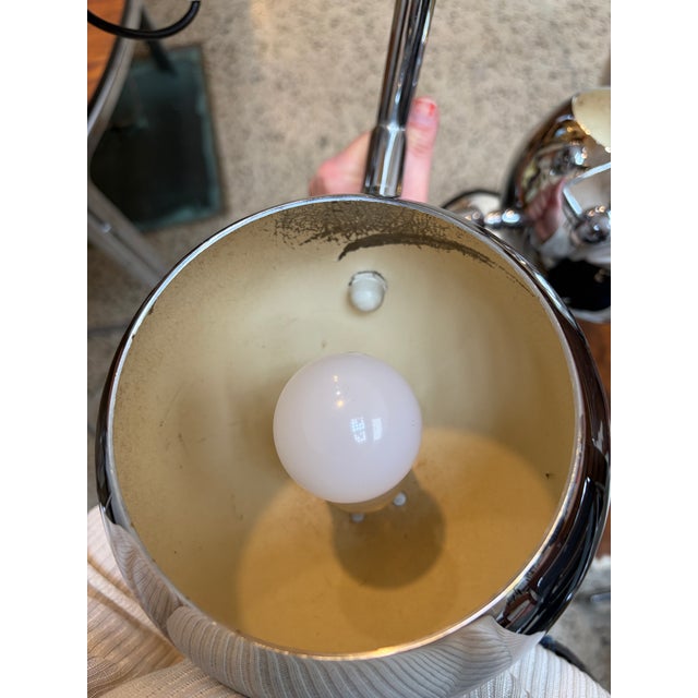 Mid-Century French Chrome-Plated Eyeball Pendant Lamp, 1970s For Sale - Image 10 of 13