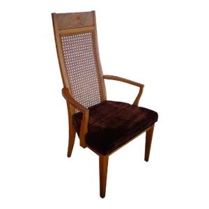 1970s Lane High Back Cane Dining Chairs - Set of 10