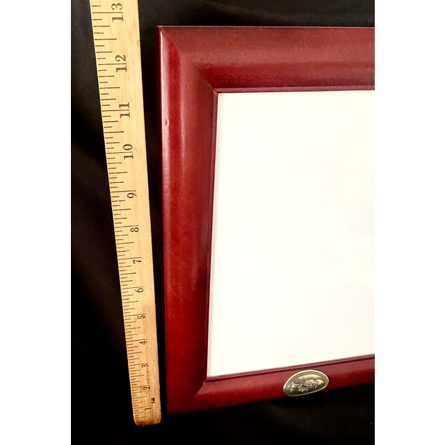 Vintage Burnes of Boston Cherry Wood 8x10 Frame With Brass Baby Shoes Motif Excellent Condition. For Sale - Image 14 of 15