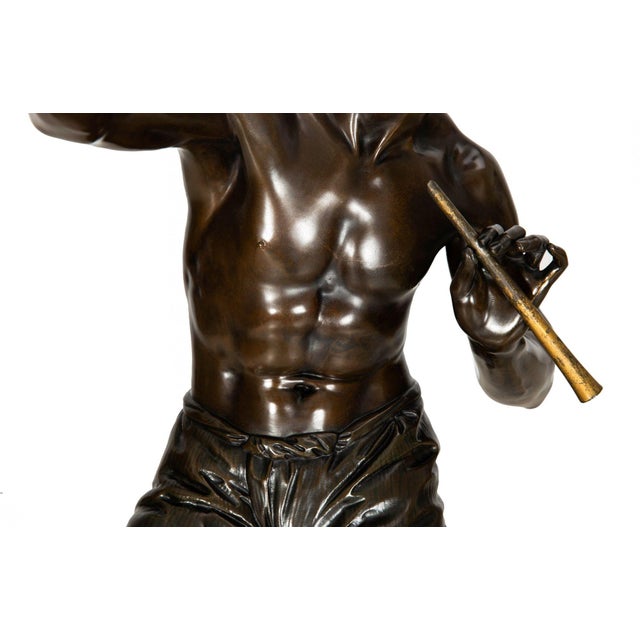 Rare British Bronze Sculpture “Snake Charmer” (1876) by Sir Thomas Brock For Sale - Image 10 of 12