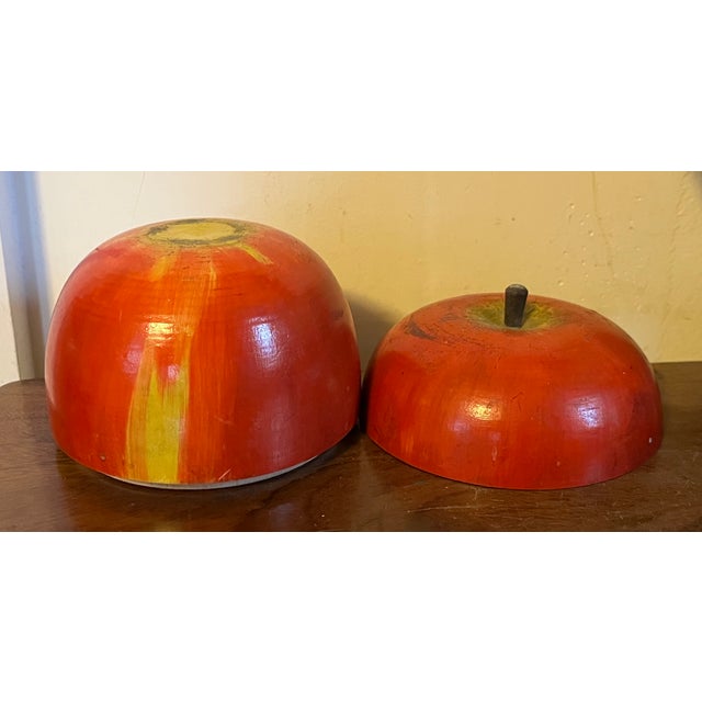 Red Antique Early 20th Century Paint Decorated Carved Wood Apple Box For Sale - Image 8 of 13