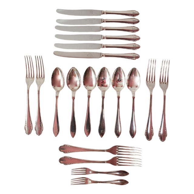 Vintage Swedish Monogrammed Cutlery, 1930s, Set of 20 For Sale