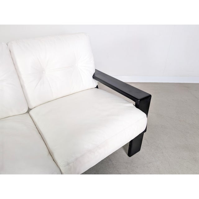 Wood Three-Seater Sofa in Leather from Asko Finland For Sale - Image 7 of 12