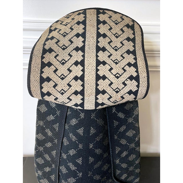 Japanese Fireman Hood with Stencil Inscription Meiji Period For Sale - Image 9 of 18