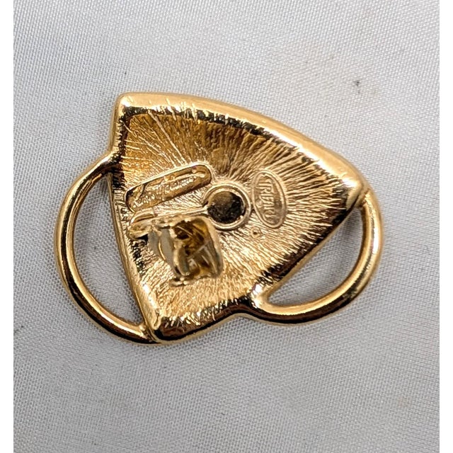 Metal Vintage Kunio Matsumoto for Trifari Modernist Off White Enamel Clip Earrings-2 Pieces For Sale - Image 7 of 7