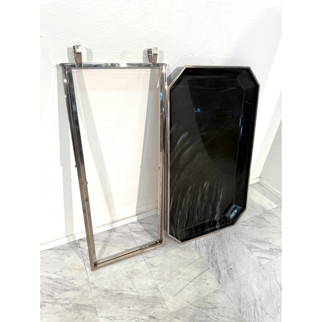 Folding Tray Table in Smoked Glass & Chrome, 1970s Italy For Sale - Image 10 of 10