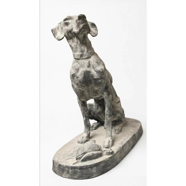 English Vintage-Style Cast Iron Pointer Garden Sculpture Dog For Sale - Image 3 of 12